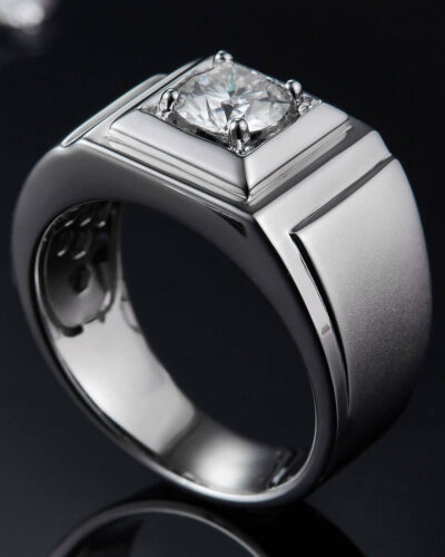 Mens Moissanite Band with 925 Sterling Silver Wholesale