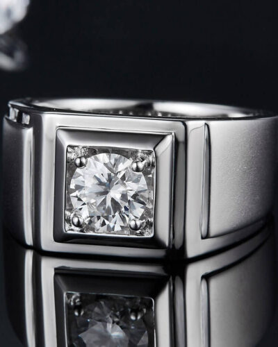 Mens Moissanite Band with 925 Sterling Silver Wholesale