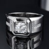 Mens Moissanite Engagement Rings with 925 Sterling Silver