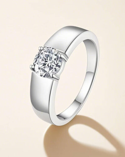 Men's Moissanite Rings with Geometric Design