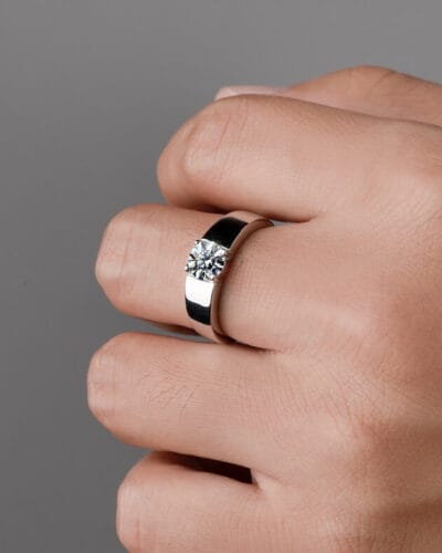 Mens Moissanite Rings with Geometric Design 2