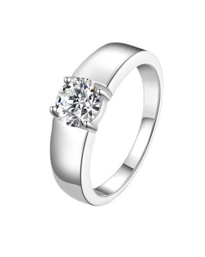 Mens Moissanite Rings with Geometric Design 3