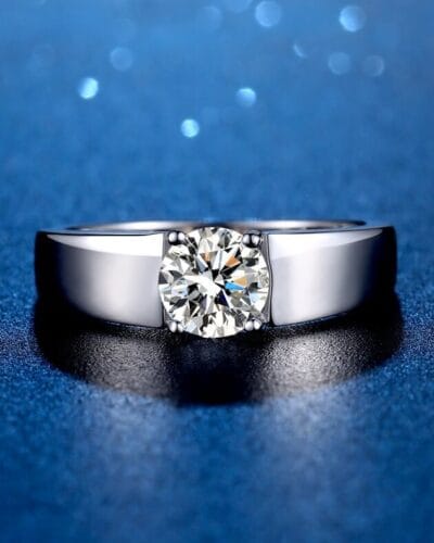 Men's Moissanite Rings with Geometric Design