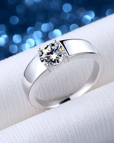 Vaihtoehtoinen näkymä Men's Moissanite Rings with Geometric Design:stä