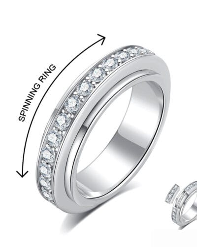 Mens Moissanite Wedding Rings with 925 sterling silver 11