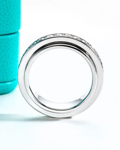 Mens Moissanite Wedding Rings with 925 sterling silver 2