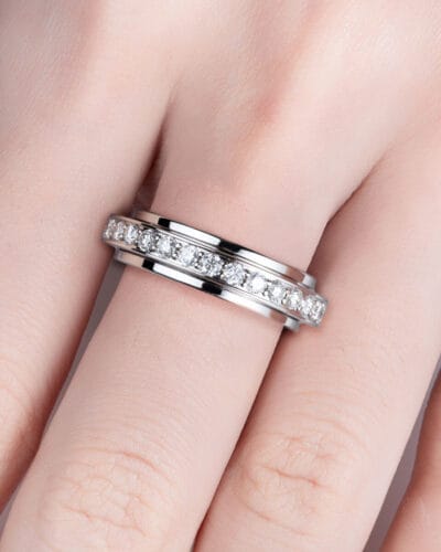 Mens Moissanite Wedding Rings with 925 sterling silver 3