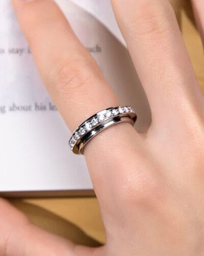 Mens Moissanite Wedding Rings with 925 sterling silver 4