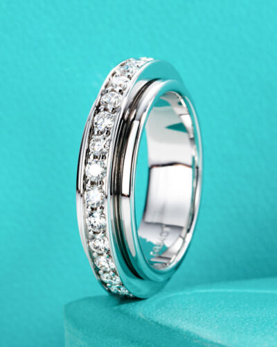 Alternative view of Mens Moissanite Wedding Rings with 925 Sterling Silver