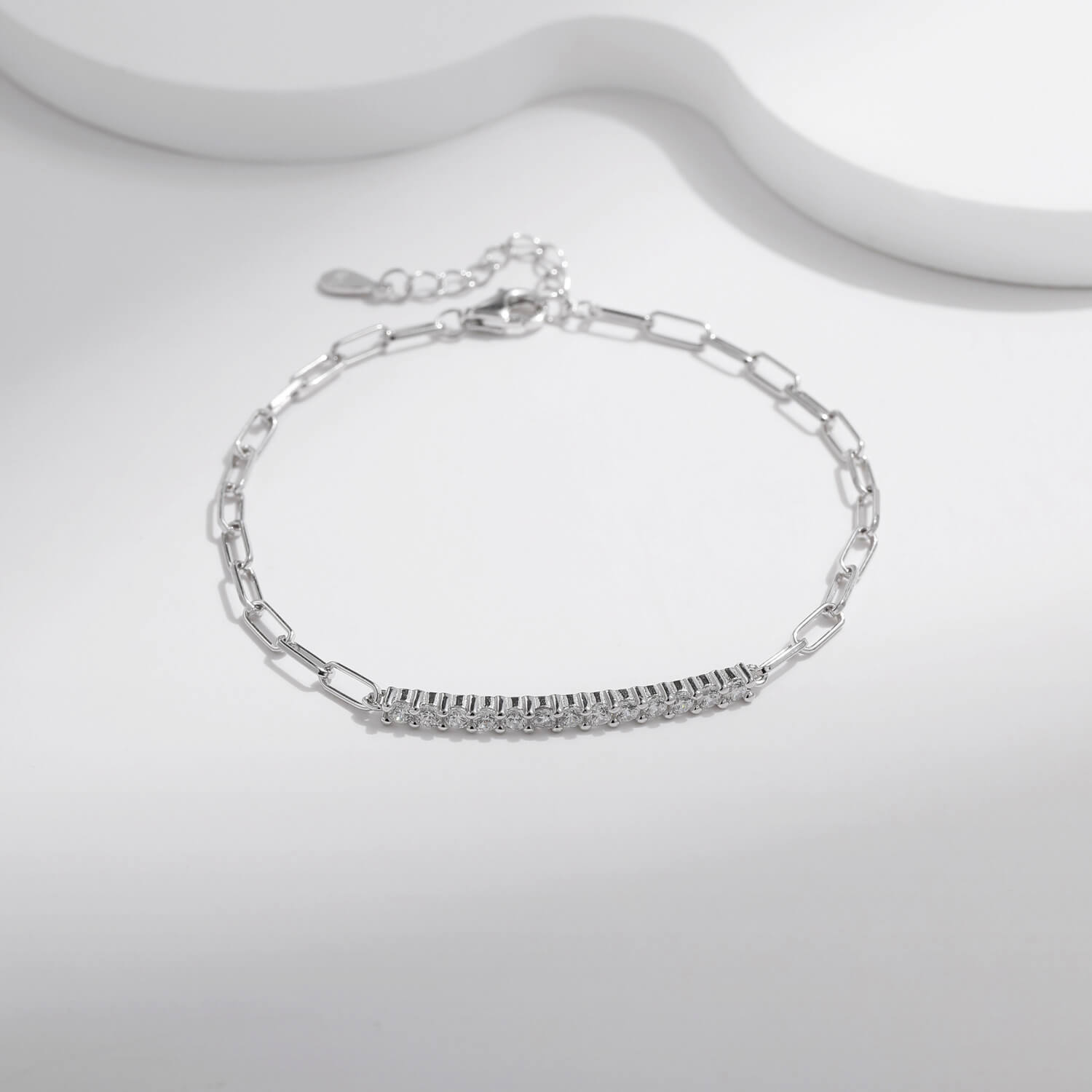 Moissanite Bracelet Linked Chain Design Wholesale