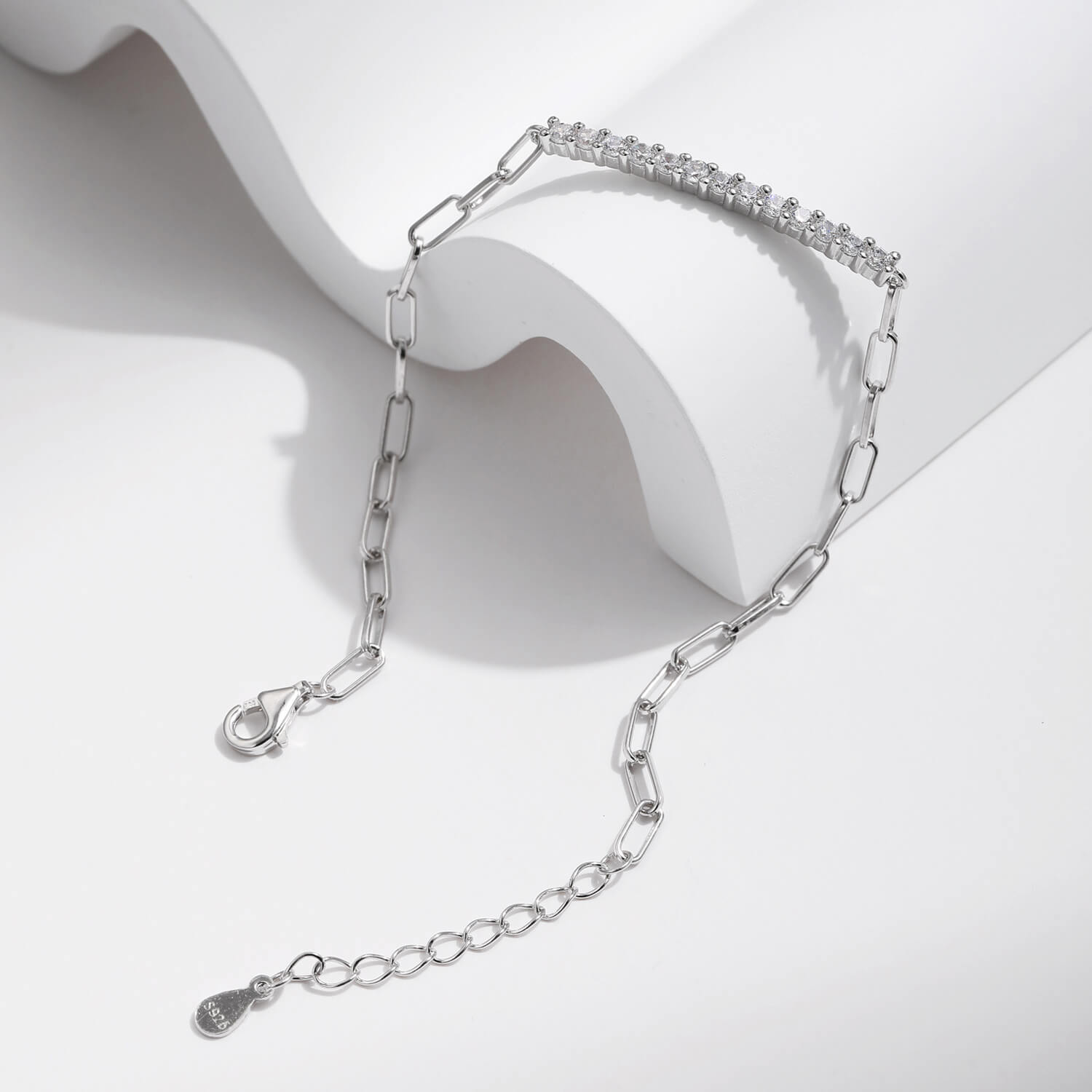 Moissanite Bracelet Linked Chain Design Wholesale - Görüntü 6