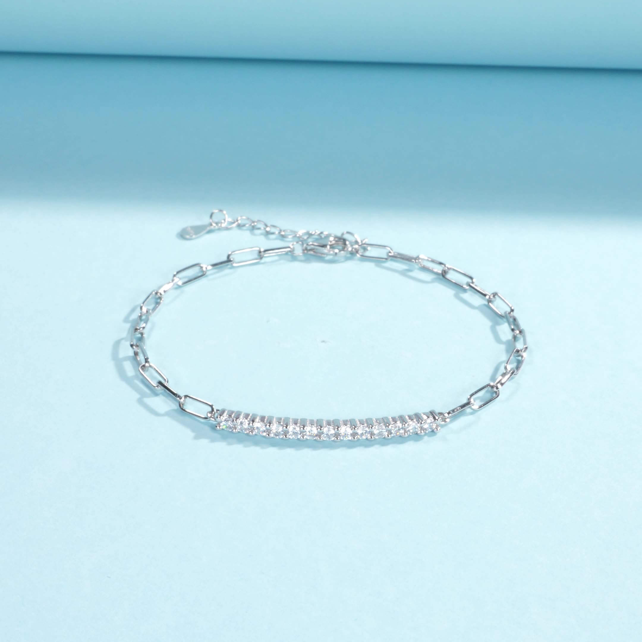 Moissanite Bracelet Linked Chain Design Wholesale