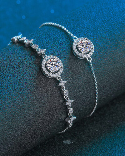 Moissanite Bracelet Simple Style Shiny