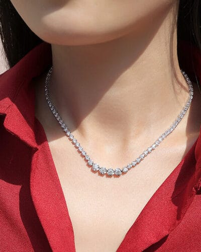 Moissanite Choker Necklace with 925 Sterling Silver 3