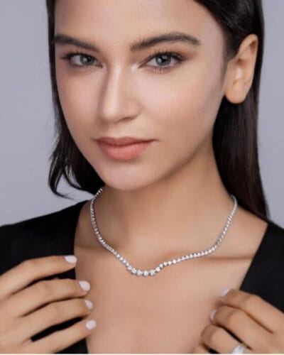 Moissanite Choker Necklace with 925 Sterling Silver 5