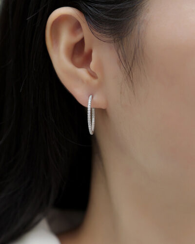 Moissanite Cluster Earrings with 925 Sterling Silverの別ビュー