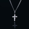 Moissanite Cross Necklace with Inlay Solid Color Pendant