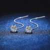 Moissanite Dangle Earrings with 925 Sterling Silver Ear Cable