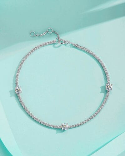 Moissanite Diamond Bracelet with 925 Sterling Silver