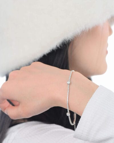 Moissanite Diamond Bracelet with 925 Sterling Silver 4