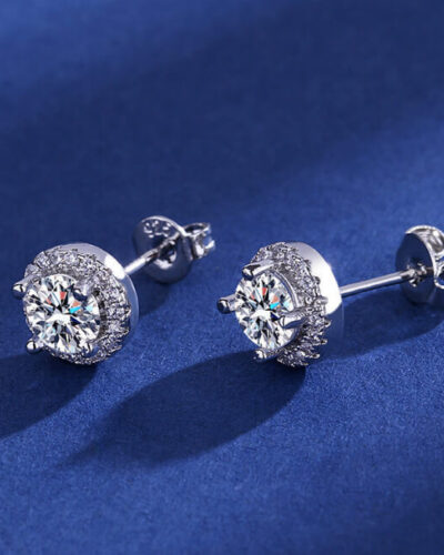 Vaihtoehtoinen näkymä Moissanite Diamond Earrings Solid Color Ear Studs:stä