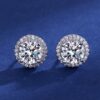 Moissanite Diamond Earrings Solid Color Ear Studs