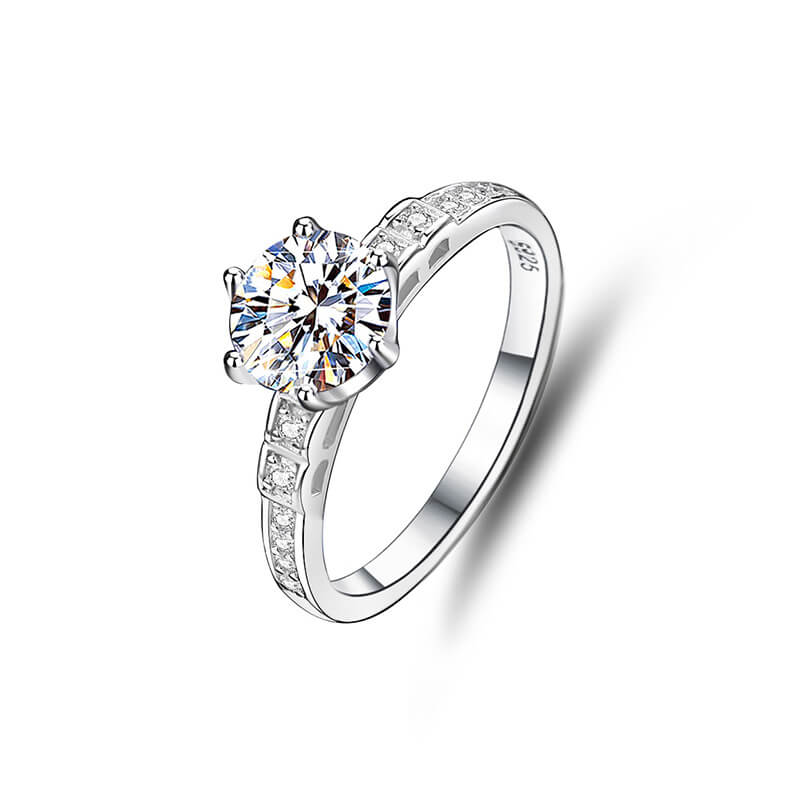 Moissanite Diamond Engagement Rings with 6 Prong