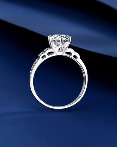 Moissanite Diamond Engagement Rings with 6 Prong 5