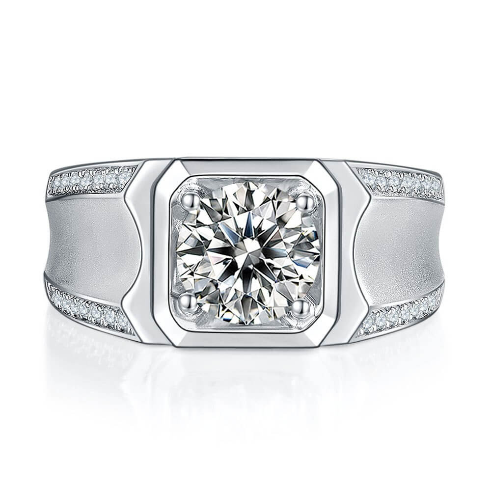 Moissanite Diamond Mens Ring with 925 Sterling Silver - Imagem 4