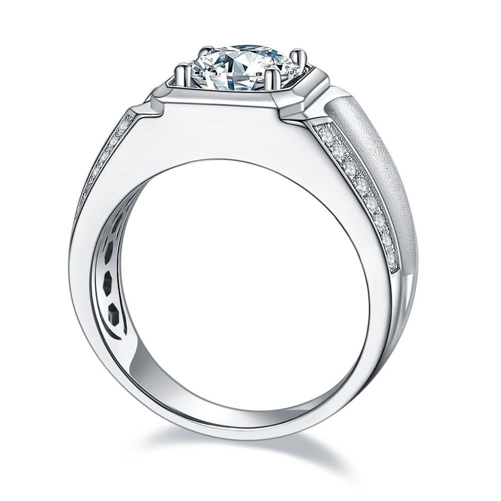 Moissanite Diamond Mens Ring with 925 Sterling Silver - Imagem 5