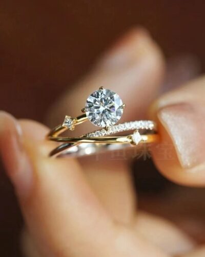 Moissanite Diamond Rings in Celestial Trail