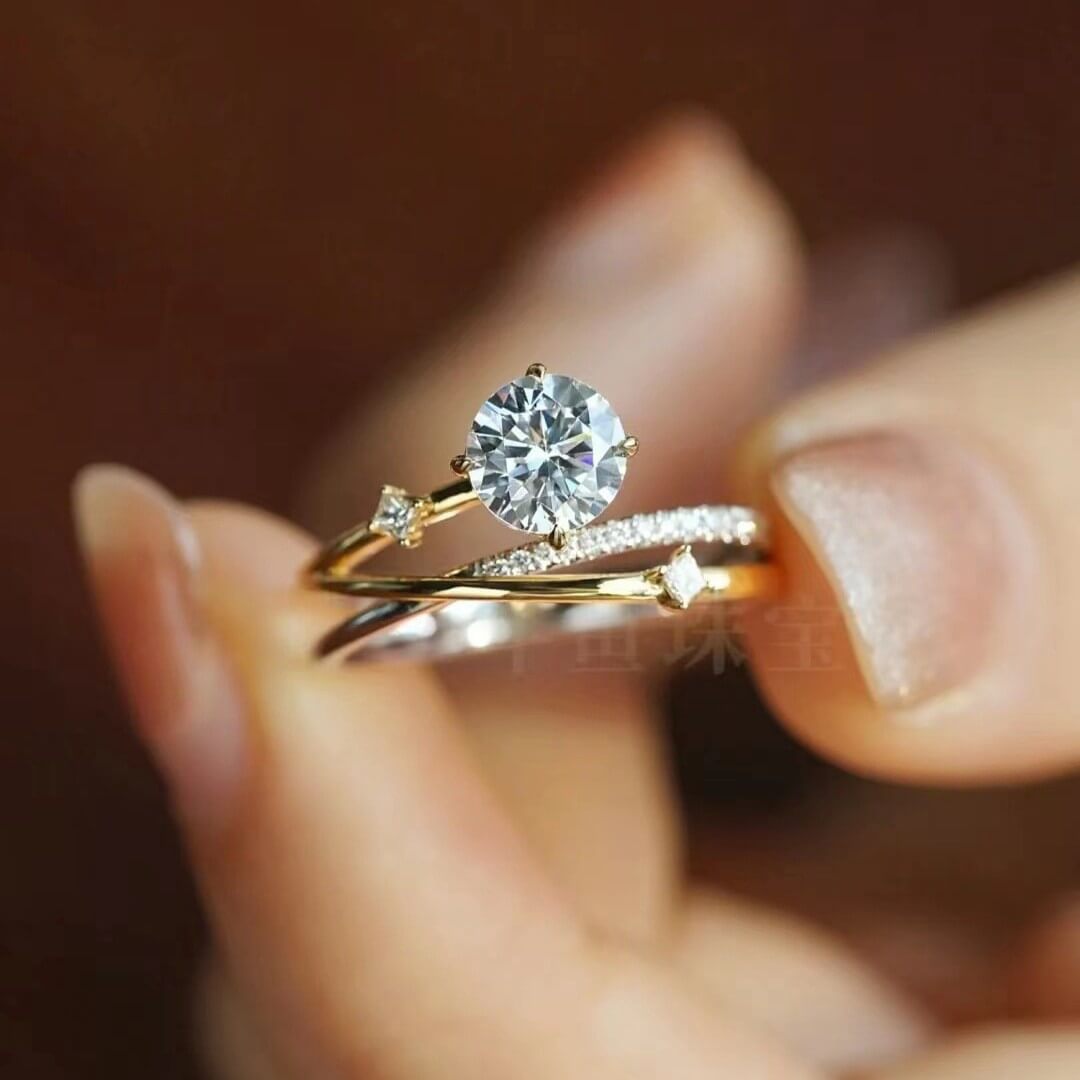 Moissanite Diamond Rings in Celestial Trail