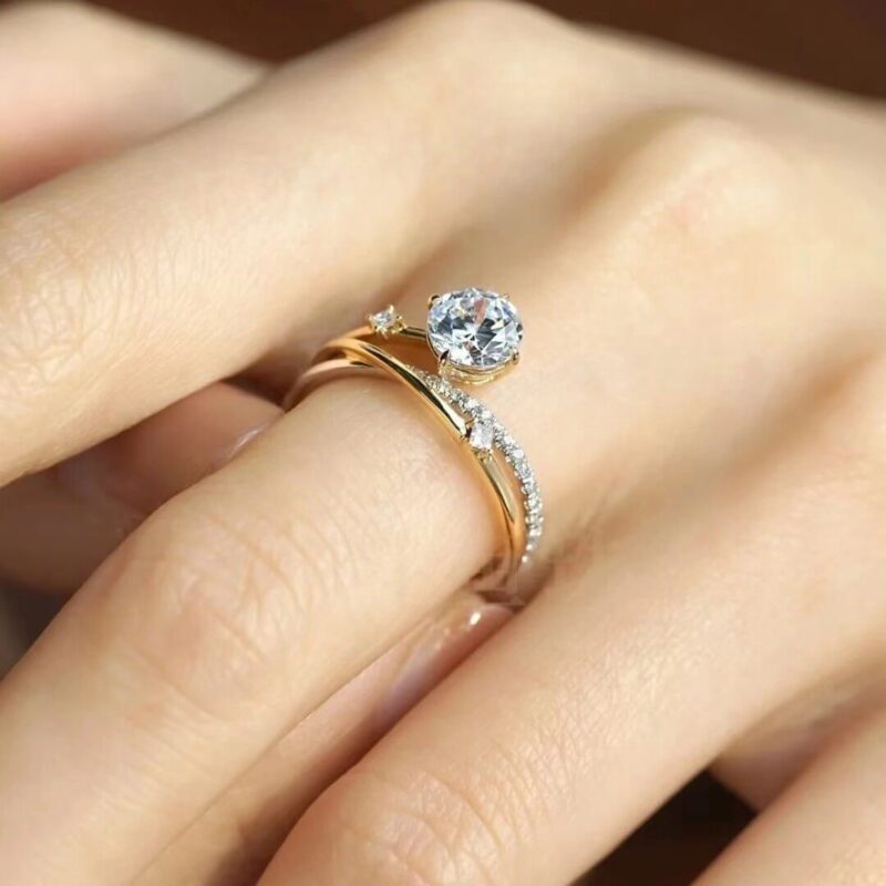 Moissanite Diamond Rings in Celestial Trail