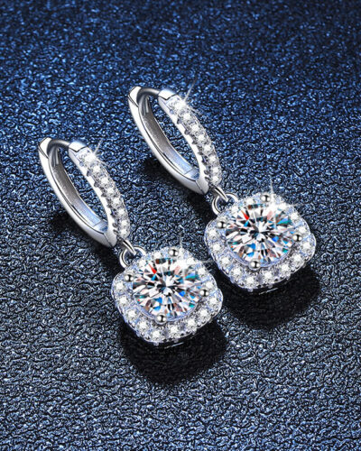 Moissanite Drop Earrings with 925 Sterling Silverの別ビュー