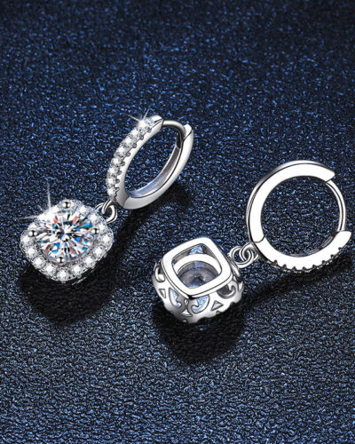 Moissanite Drop Earrings with 925 Sterling Silver