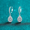 Moissanite Earrings Drop with 1 Carat Water Droplets