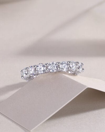 Moissanite Eternity Band with 925 Sterling Silver