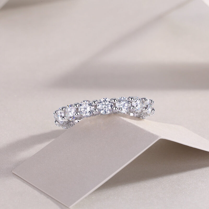 Moissanite Eternity Band with 925 Sterling Silver