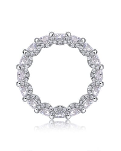 Moissanite Eternity Band with 925 Sterling Silver 3