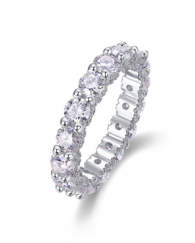 Moissanite Eternity Band with 925 Sterling Silver