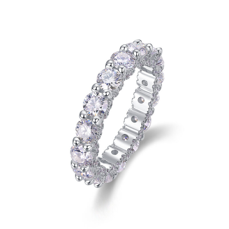 Moissanite Eternity Band with 925 Sterling Silver