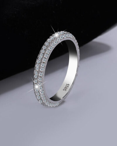 Moissanite Eternity Ring with 925 Sterling Silver Wholesale