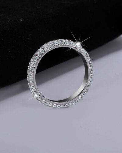 Alternative view of Moissanite Eternity Ring with 925 Sterling Silver Wholesale