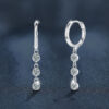 Moissanite Geometric Drop Earrings with 925 Sterling Silver