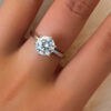 Moissanite Halo Ring with Sunflower Design Wholesale