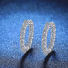 Moissanite Hoop Earrings with 925 Sterling Silver