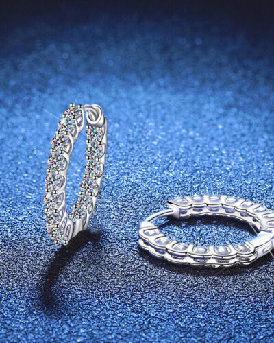Moissanite Hoop Earrings with 925 Sterling Silverの別ビュー