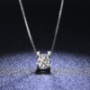 Moissanite Jewelry Necklaces with Inlay Rhombus Pendant