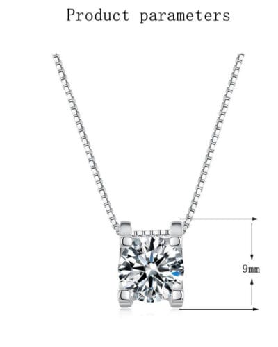 Moissanite Jewelry Necklaces with Inlay Rhombus Pendant 5