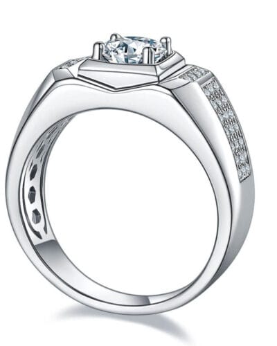 Moissanite Mens Engagement Rings with 925 Sterling Silver 3